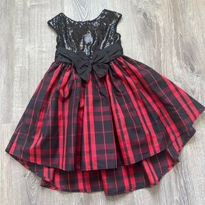 Pippa & Julie Black and Red Plaid Formal Dress size 6